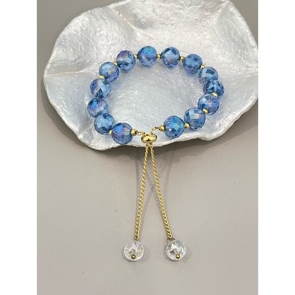 Deep Blue Swarovski Beaded Bracelet - Picture 5 of 16